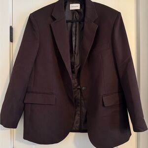 The Frankie Shop Dark Brown Oversized Blazer